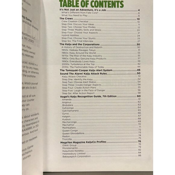 Kaiju Incorporated The Roleplaying Game By Rob Wieland (Fate Core‎ System) - Picture 6 of 6